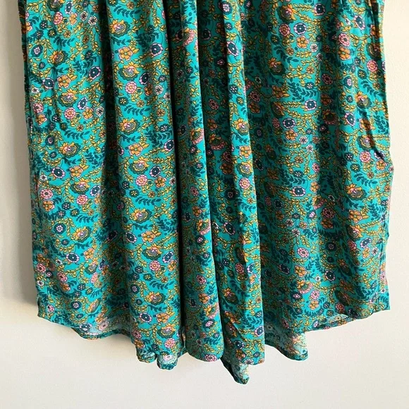 NATURAL LIFE Blue Floral Dolman Rayon V-Neck Mini Dress Size XS - Picture 4 of 10